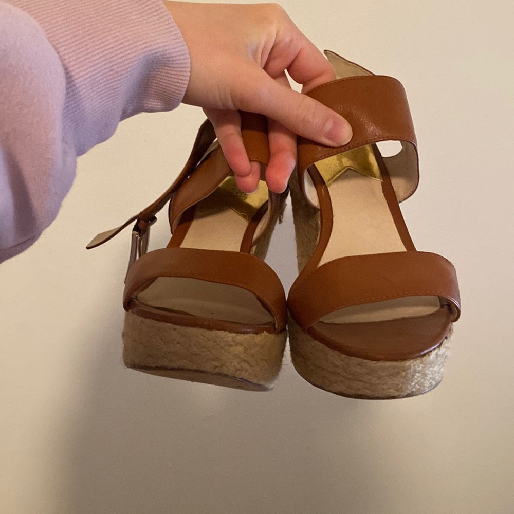 MICHAEL Michael Kors tan espadrille wedges